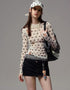 Printed Cropped Long Sleeve Top