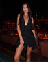 Deep V-Neck Polka Dot Dress
