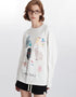 Cute Cat Print Casual Long Sleeve Top