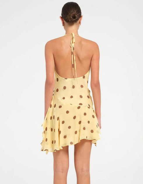 Polka Dot Halter Mini Dress