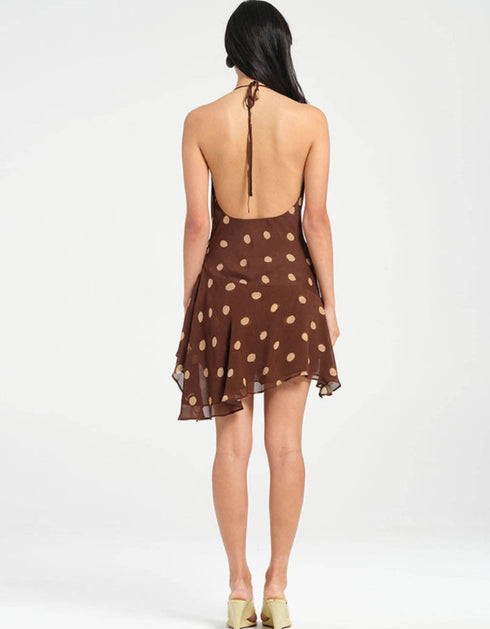Polka Dot Halter Mini Dress