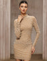 Pearl & Rhinestone Mesh Mini Dress