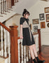 Tie-Front Contrast Dress