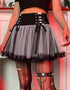 Lace-Up Mesh Skirt