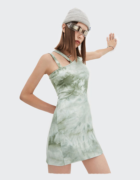 Tie-Dye Sling Mini Dress