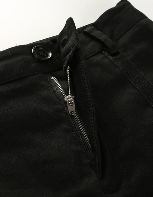 High-Waist Strap Detail Slim Shorts