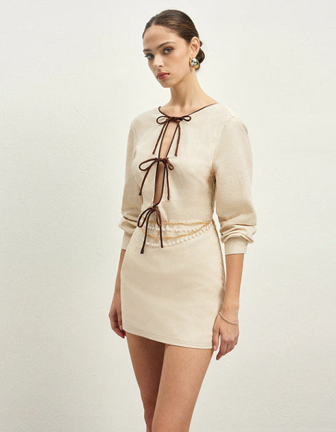 Lace-Up Backless Mini Dress