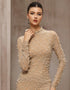Pearl & Rhinestone Mesh Mini Dress