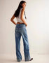 Rhinestone Straight Leg Jeans