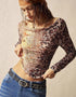 Floral Mesh Slim Fit Top