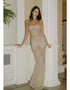 Shimmering Strapless Backless Maxi Dress