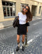 Polka Dot Pencil Mini Skirt