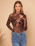 Paisley Mesh Long Sleeve Top