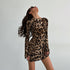 Leopard Print Backless Mini Dress