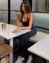 Backless Vest & Straight-Fit Pants Set