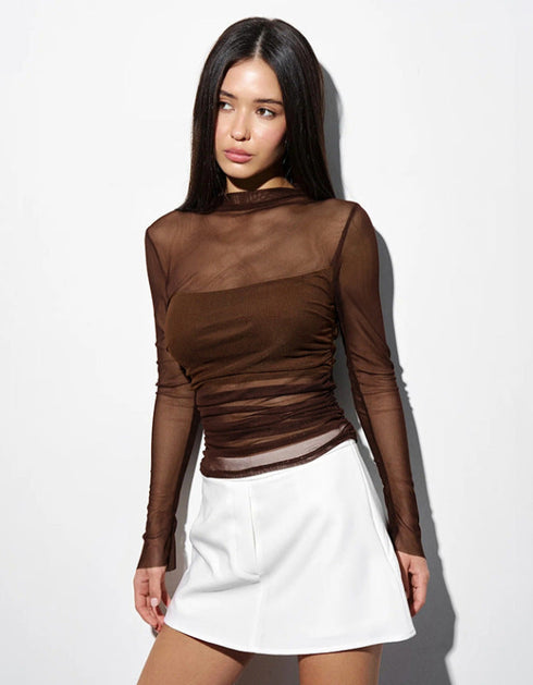 Mesh Long Sleeve Top