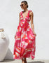 V-Neck Printed Maxi Dress