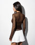 Mesh Long Sleeve Top