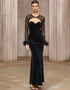 Velvet Mesh Evening Dress Set