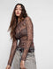 Leopard Mesh Slim-Fit Top