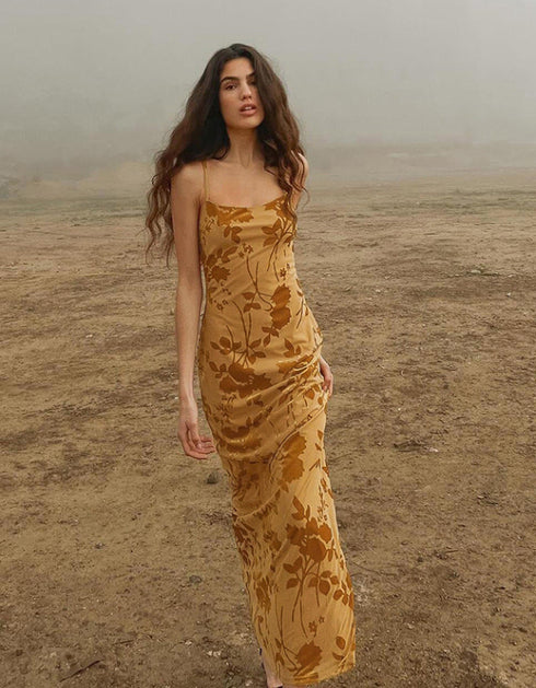 Floral Spaghetti Strap Maxi Dress
