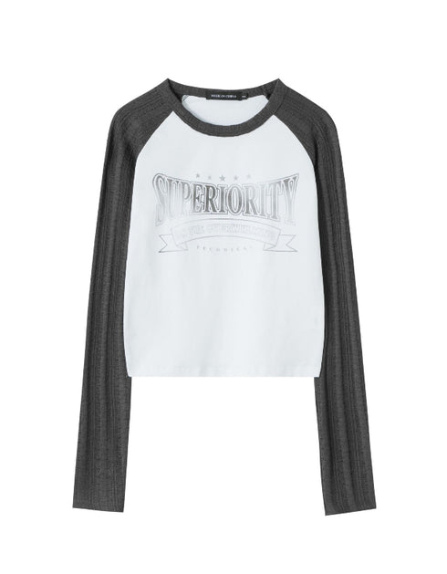Contrast Raglan Long Sleeve Top