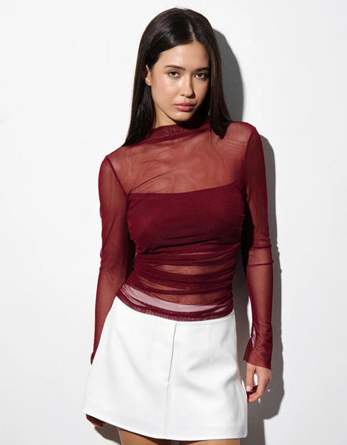 Mesh Long Sleeve Top