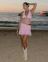 Sheer Mesh Halter Mini Dress