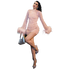 Glitter Mesh Sheer Dress with Fuzzy Trim Fashionable One Piece for Women