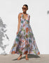 V-Neck Printed Maxi Dress