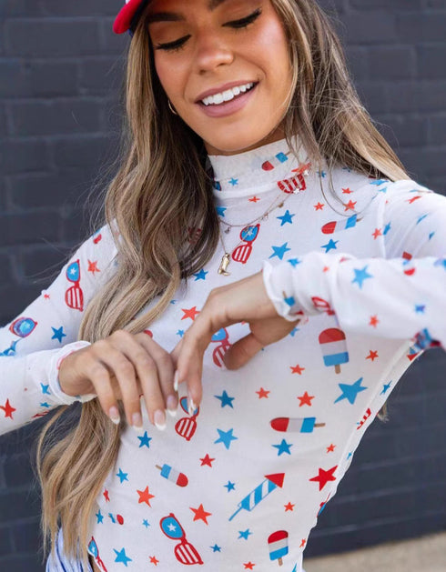Printed Long Sleeve Top
