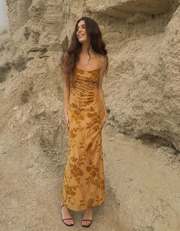 Floral Spaghetti Strap Maxi Dress