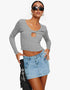Mid-Rise Denim Mini Skirt