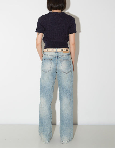 Wide-Leg Denim Pants