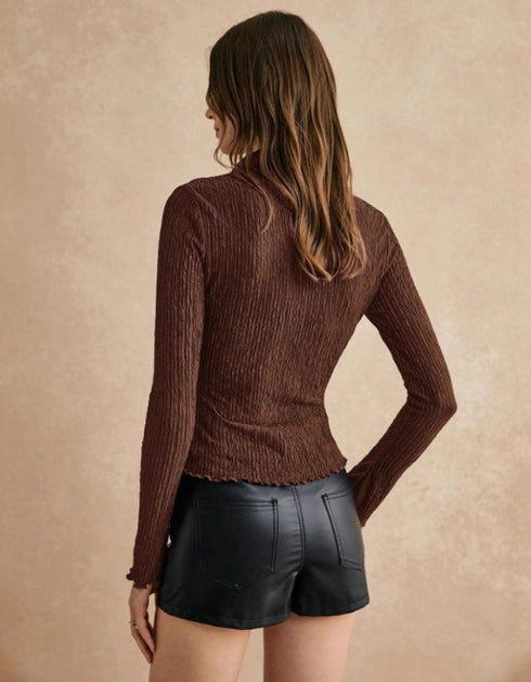 Textured Slim-Fit Blouse