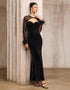 Velvet Mesh Evening Dress Set