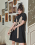 Tie-Front Contrast Dress