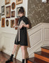 Tie-Front Contrast Dress