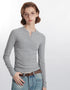 Button Neck Long Sleeve Top