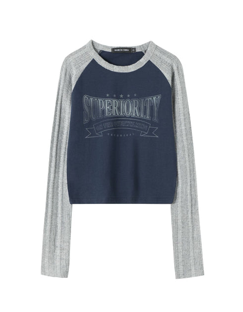 Contrast Raglan Long Sleeve Top