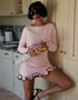 Wave-Trim Body-Fit Mini Dress