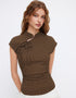 Polka Dot Side-Tie Fitted Top