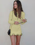 Wave-Trim Body-Fit Mini Dress