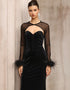 Velvet Mesh Evening Dress Set