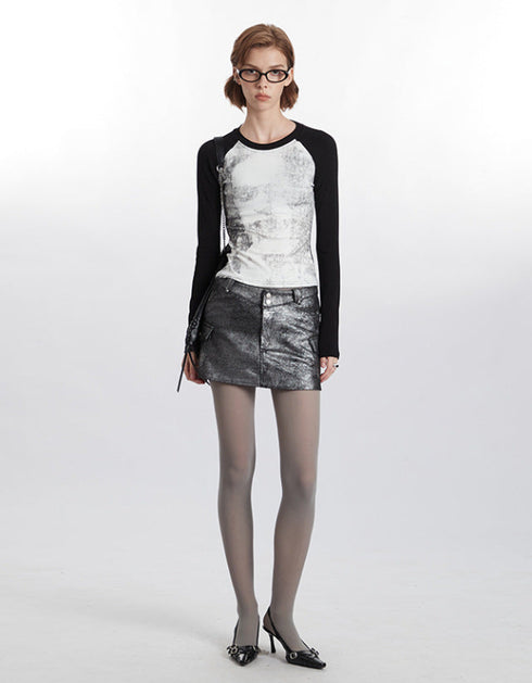 Contrast Slim Fit Round Neck Top