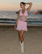 Sheer Mesh Halter Mini Dress
