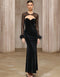 Velvet Mesh Evening Dress Set