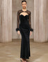 Velvet Mesh Evening Dress Set
