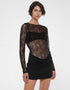 Sheer Lace Mini Dress