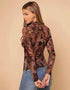 Paisley Mesh Long Sleeve Top